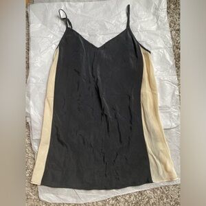 J Crew silk camisole size small black cream cami